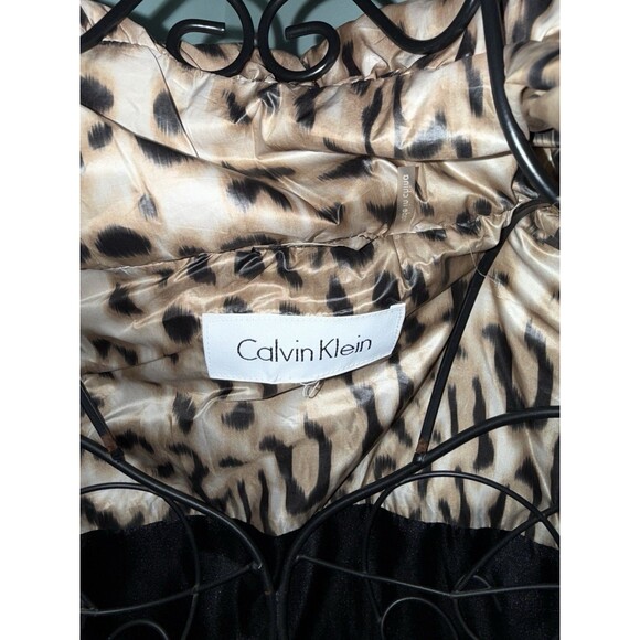 CALVIN KLEIN Women Animal Print Lightweight Puffer Vest Full Zip Size XL - Picture 3 of 8